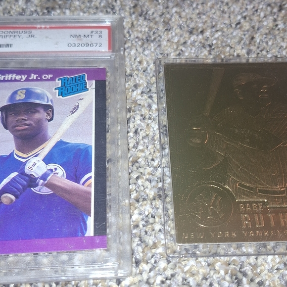 2 Popular Baseball Cards Graded Ken Griffy Jr. & Gold Plated Babe Ruth Cards - Picture 6 of 6